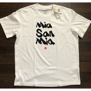 Men's adidas White Bayern Munich Chinese Calligraphy T-ShirtSZ Lage Loose Fit